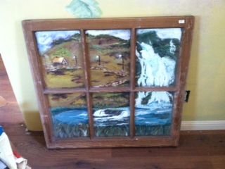 old farm window painted